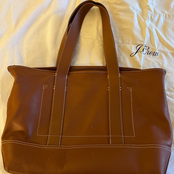 Great condition! Medium Montauk Tote in Rich Oak & $60 adjustable strap - Picture 2 of 16